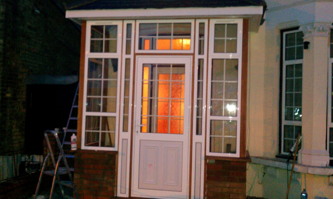 uPVC porch with Georgian bar glazing installed in Moorgate